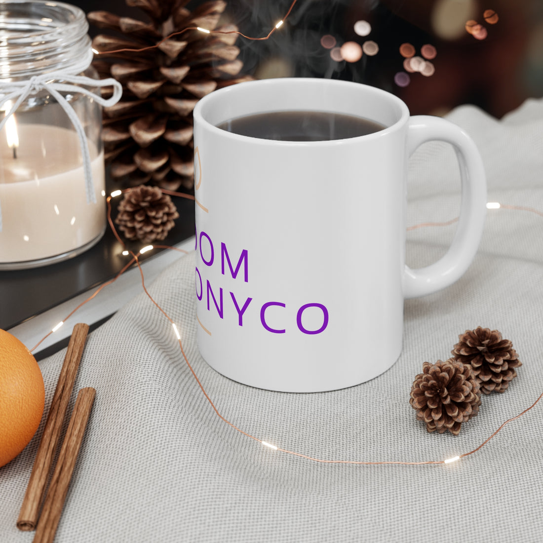 Bloom Harmony Coffee Mug — 11oz Floral Logo Ceramic Mug