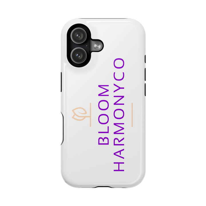 Bloom HarmonyCo Magnetic Impact-Resistant Phone Case — Sleek White Branding Case