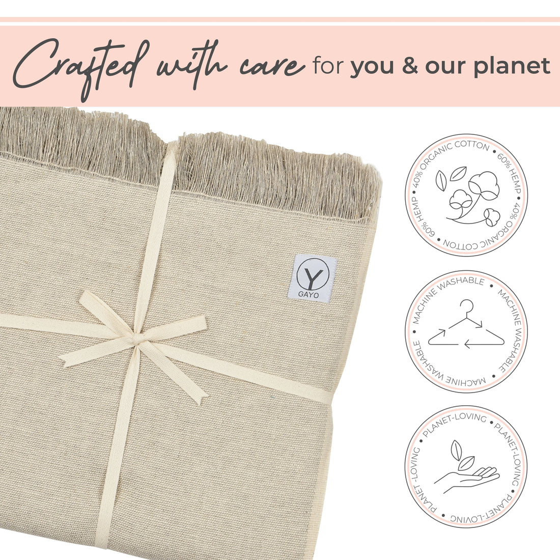 Hemp & Organic Cotton Yoga Blanket