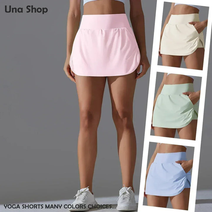 Una-Shop High Waist Pocket Yoga Shorts