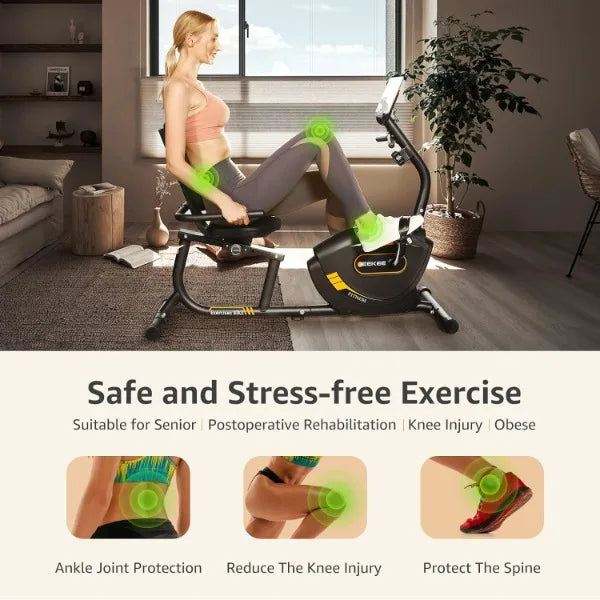 Recumbent Magnetic Exercise Bike – Black