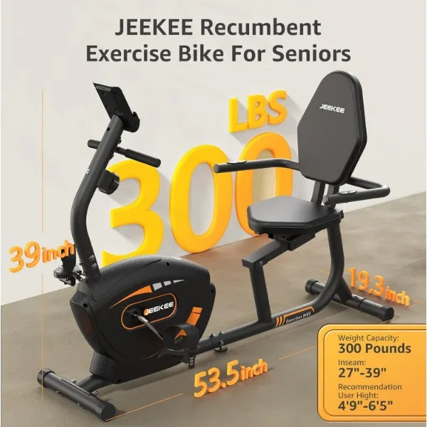 Recumbent Magnetic Exercise Bike – Black