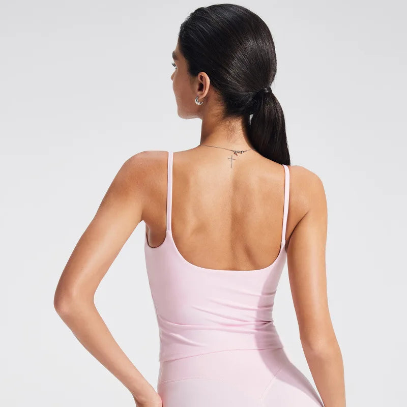 NCLAGEN Women’s Gym Tank Top with Built-In Bra