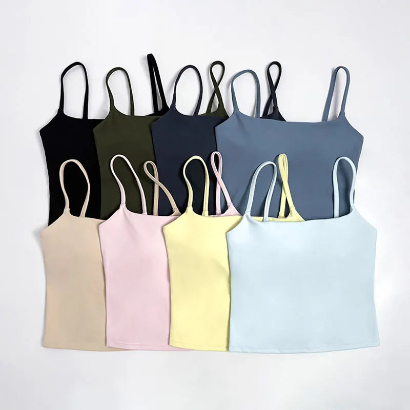 NCLAGEN Women’s Gym Tank Top with Built-In Bra